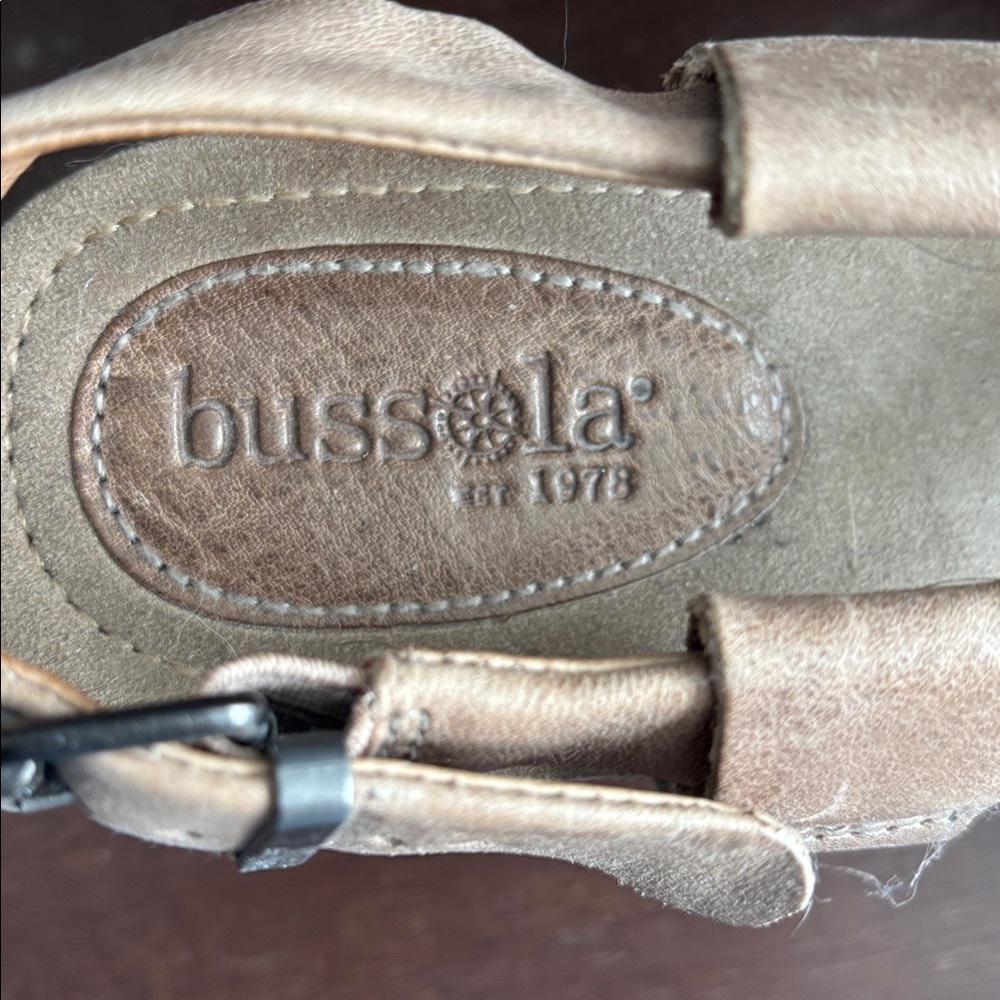 Bussola Beige Leather cork wedge Sandals - Picture 2 of 9